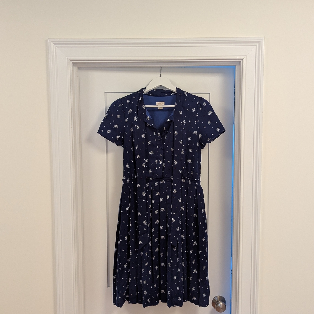 Navy Blue Floral Dress